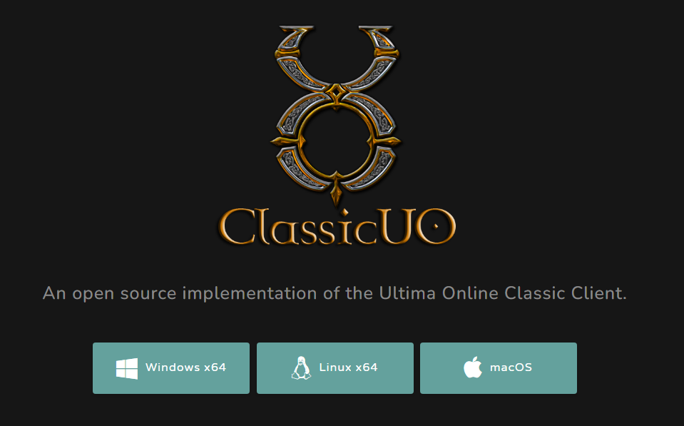 An image of the download link for ClassicUO.