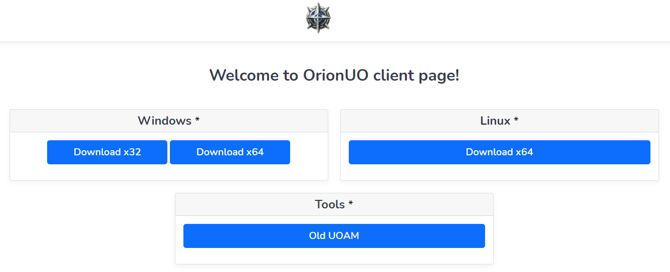 An image of the download link for OrionUO.