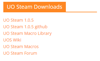 An image of the download link for UOSteam.
