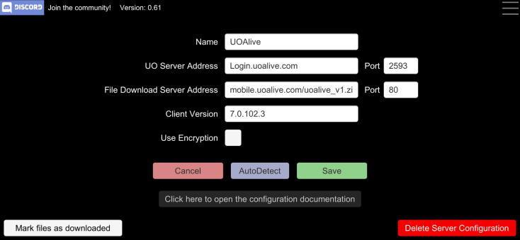 Download and Installation - UOAlive Wiki